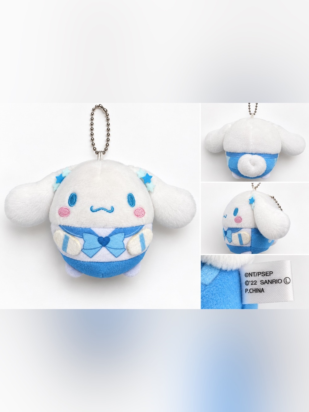 Sanrio Cinnamoroll 2022 Plush Keychain Blue Bow Bag Charm Kawaii
